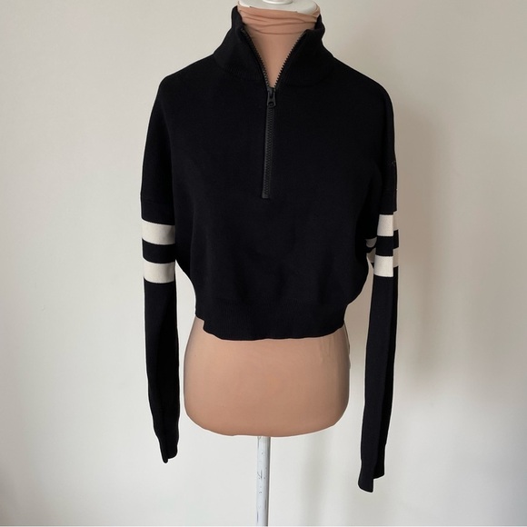 French Connection FCUK Black/Winter White Lakra Knit Track Pants Top Set NWT S - Picture 4 of 12